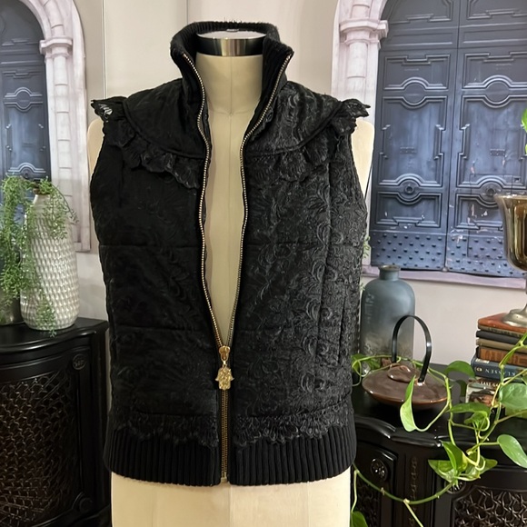Manouch black lace vest ladies size M ! - Picture 4 of 10